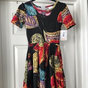 LuLaRoe Tiki Flowers Print XS Amelia NWT